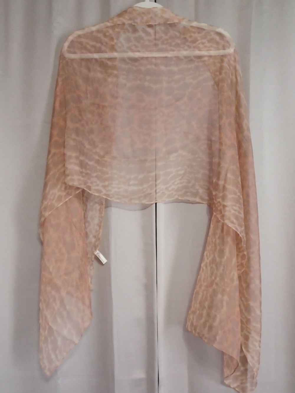 Connection18 Sheer Pink Peach Animal Print Scarf Shawl 74×23 Chiffon Leopard - Picture 2 of 10
